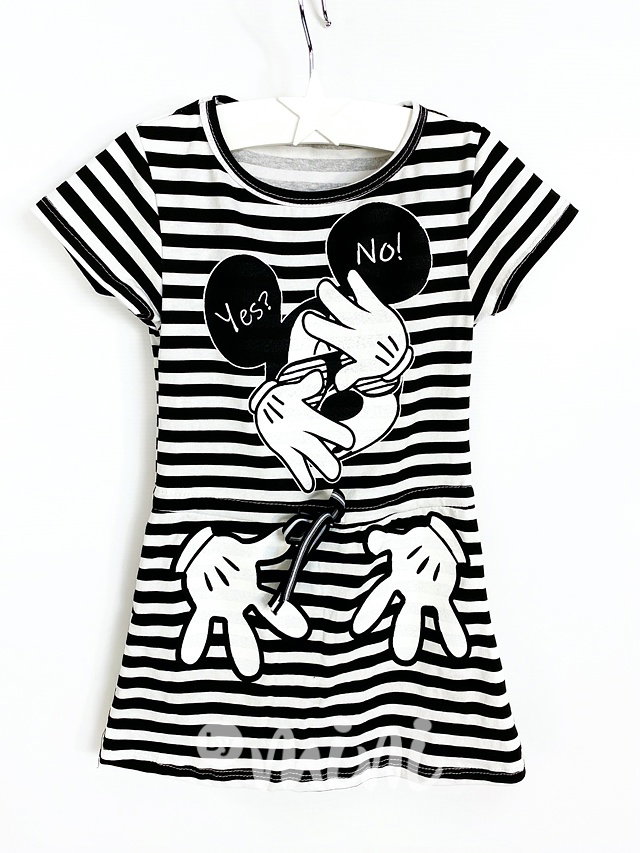 Mickey sporty dívčí dress - pruhované