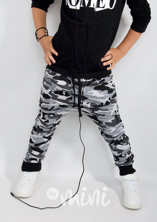 Chlapecké baggy tepláčky - grey army