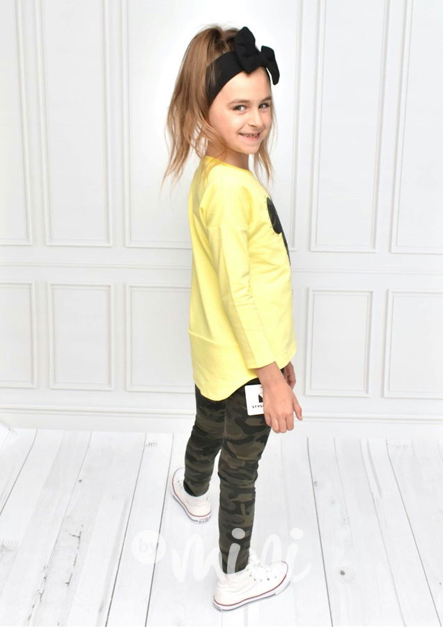 Mickey army yellow dívčí set
