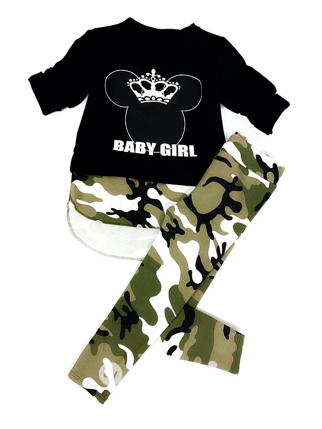 Baby girl black army souprava