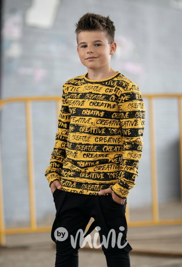 Creative mikina black/yellow *by AFK*