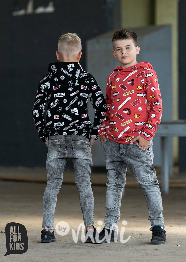 Sticker hoodie mikina - black *by AFK*