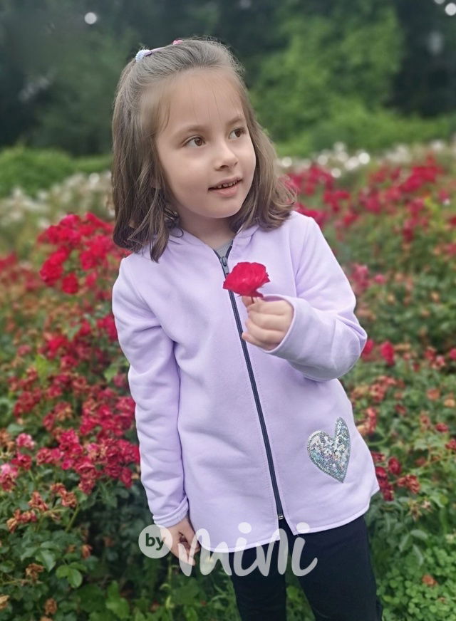 Fialová zateplená dívčí mikina cool like mom
