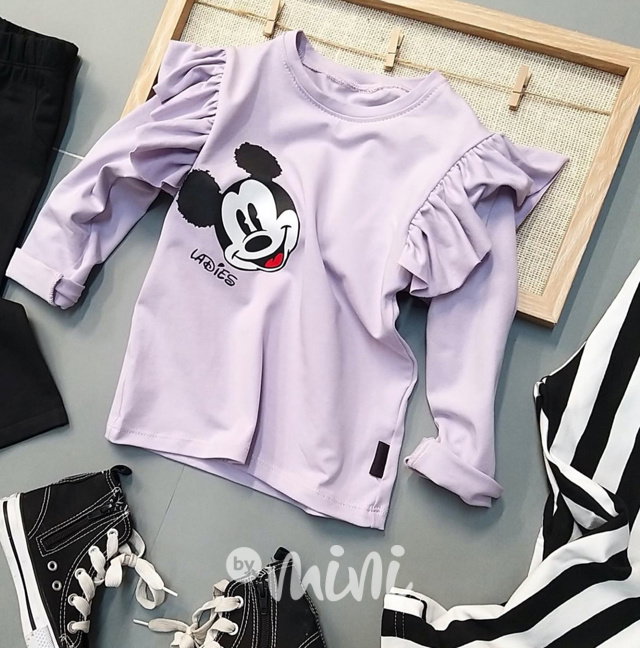 Mickey blůzka s řasením fialová