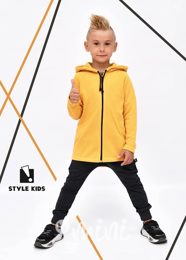 Iconic boy long mikina - mustard