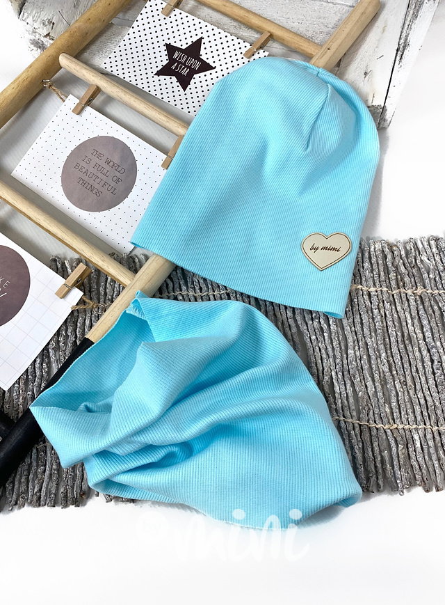 Baby blue žebrovaná houmleska s nákrčníkem
