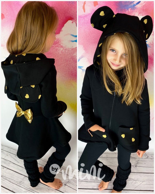 Gold Mickey fleece mikčokabátek - černý