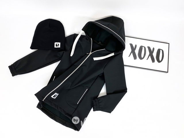 Warm softshell long bunda - černá