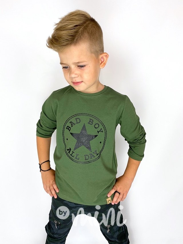 Bad boy longsleeve chlapecké triko khaki
