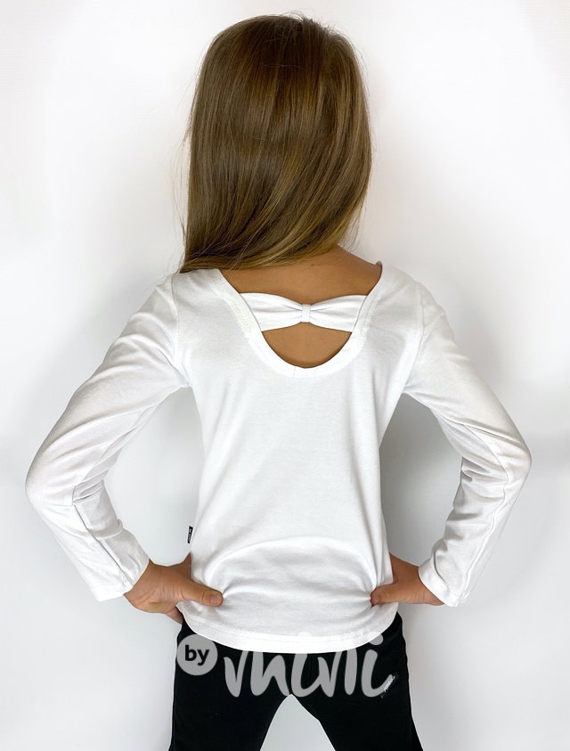 Bílá longsleeve blůzka s mašličkou