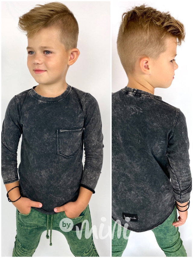Acid wash longsleeve chlapecká blůzka black