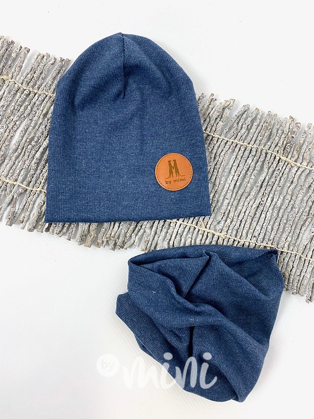 Jeans blue žebrovaná houmleska s nákrčníkem