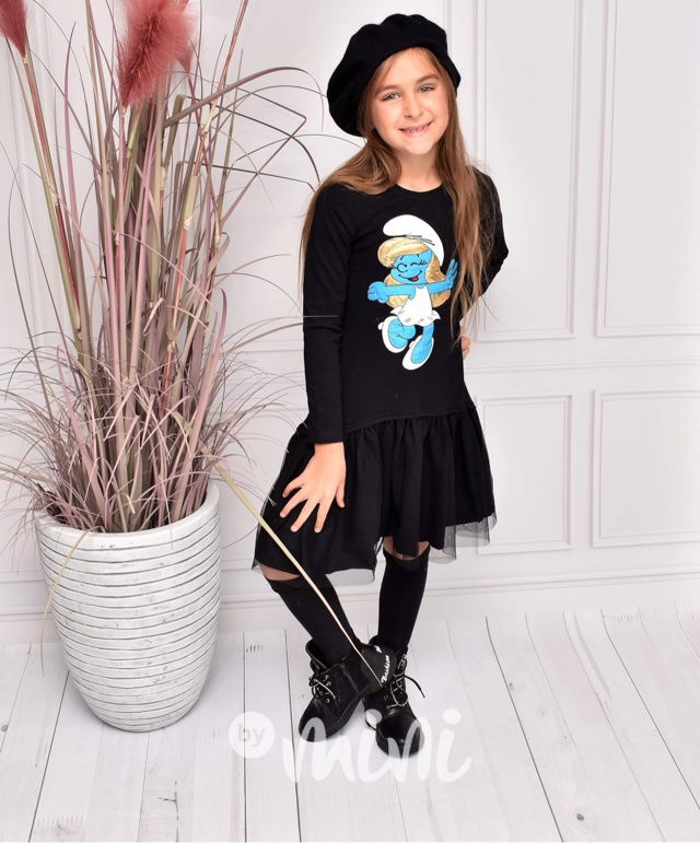 Dětské šaty s tylem - Šmoulinka