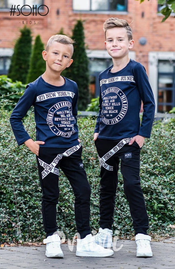 NY longsleeve chlapecká blůzka modrá