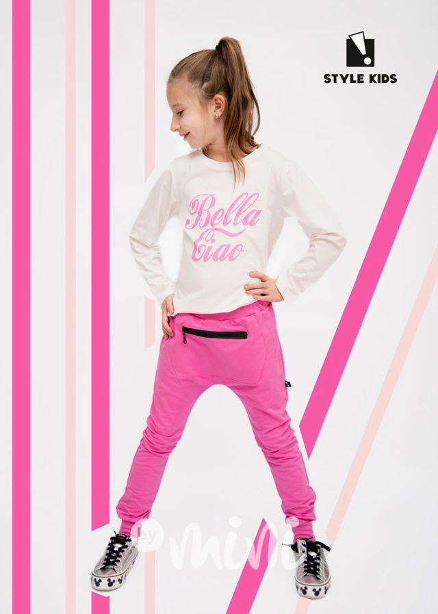 TERMO baggy tepláky s kapsičkou - pink