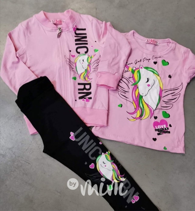 3pcs Unicorn souprava - pink