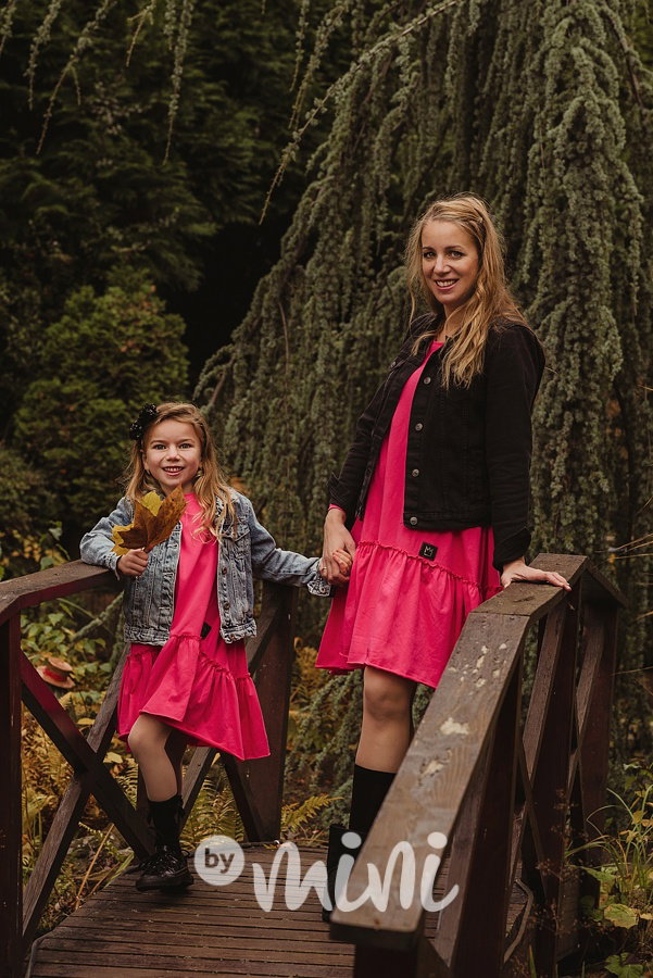 Dark pink oversize šaty s dlouhým rukávem *TOP*