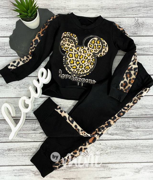 Leopard Mickey teplá souprava