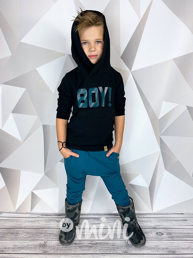 BOY blůzka s kapucí black/ocean