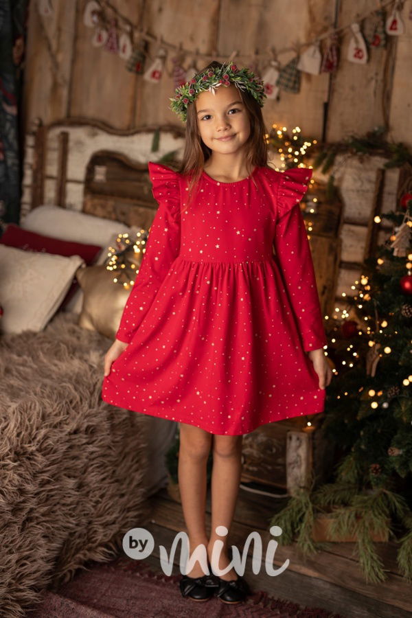 Vánoční červené dětské sváteční šaty Lily Grey