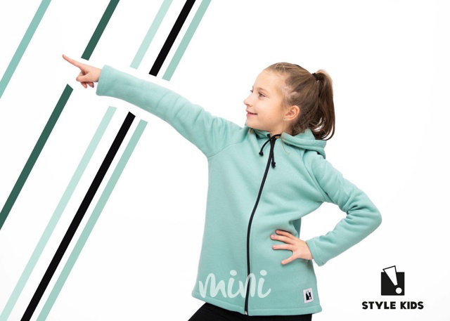 Angel - vyteplená dlouhá mikina mentolková