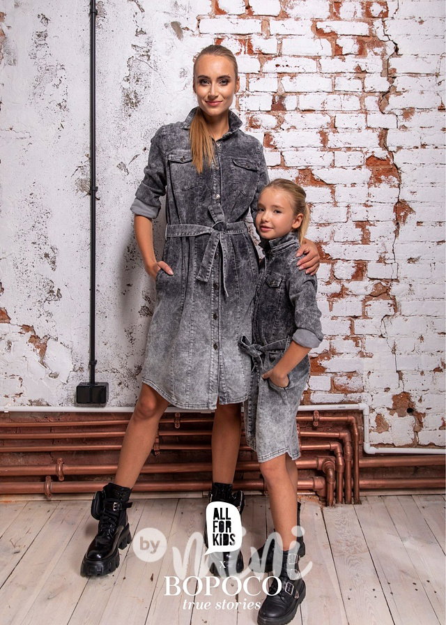 Denim dress - grafit #MiniMe