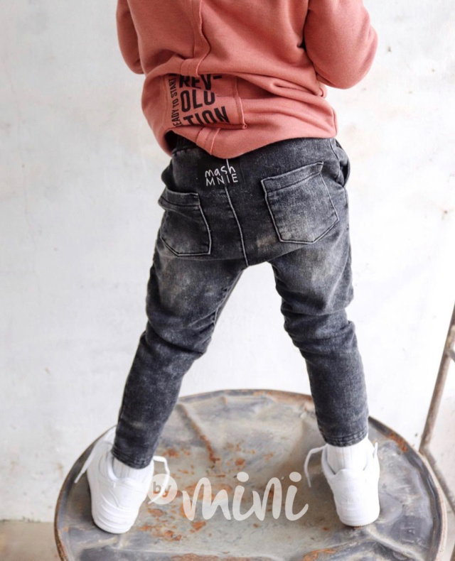 Soft jeans se zipem black *MashMnie*