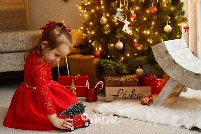 Luxury Red dress - luxusní červené dívčí šaty