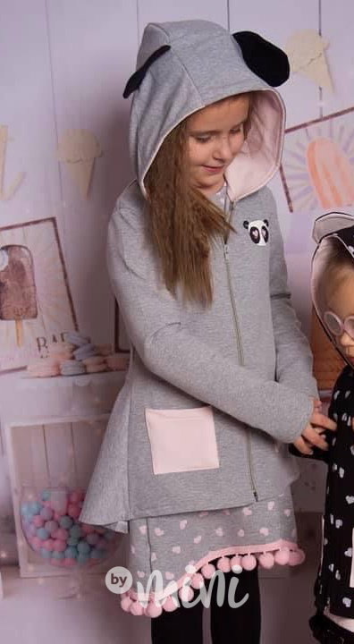 Panda dívčí mikčokabátek s mašličkou