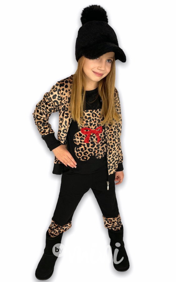 Leopard BEAR velur 3pcs souprava