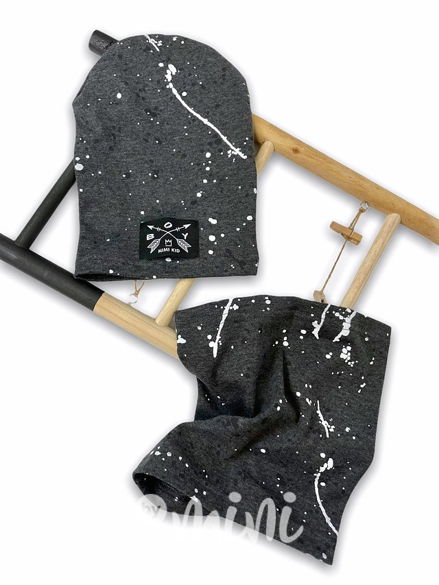 KID houmles čepka s nákrčníkem - dark grey