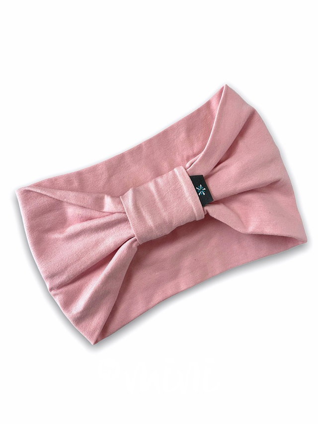 Pudrová pink basic stretch čelenka