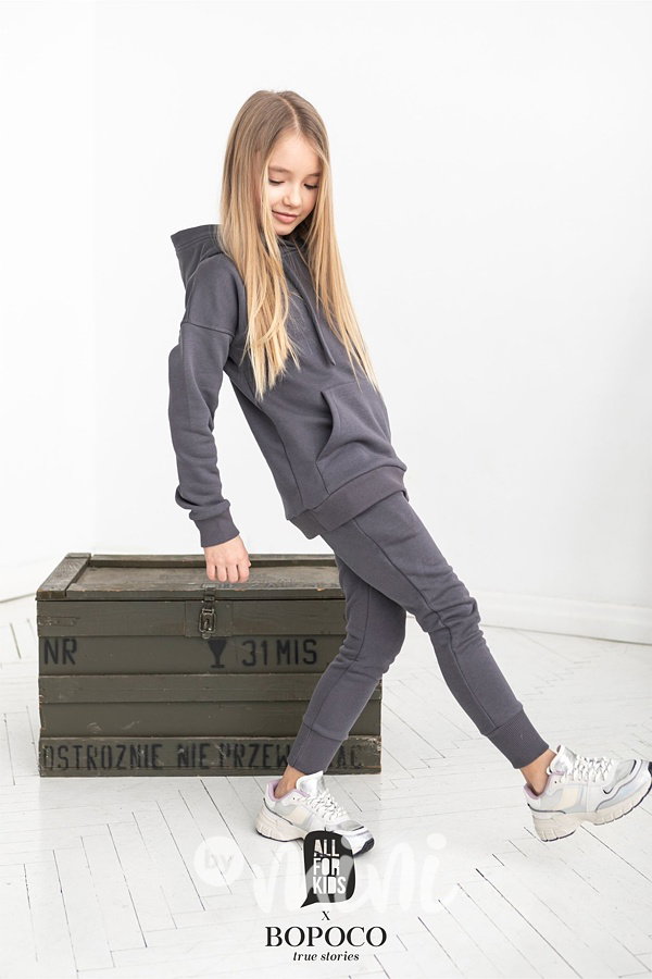 Loungewear teplákovka - steel #MiniMe