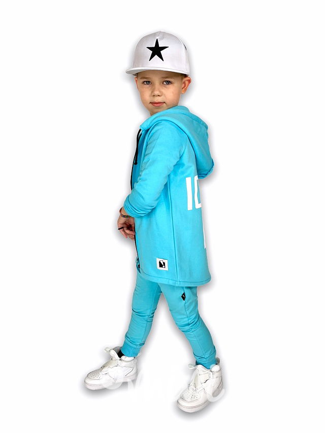 Baggy s kapsičkou a zipem - sky blue