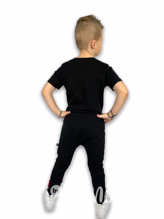 Street boy baggy tepláky black/papaya