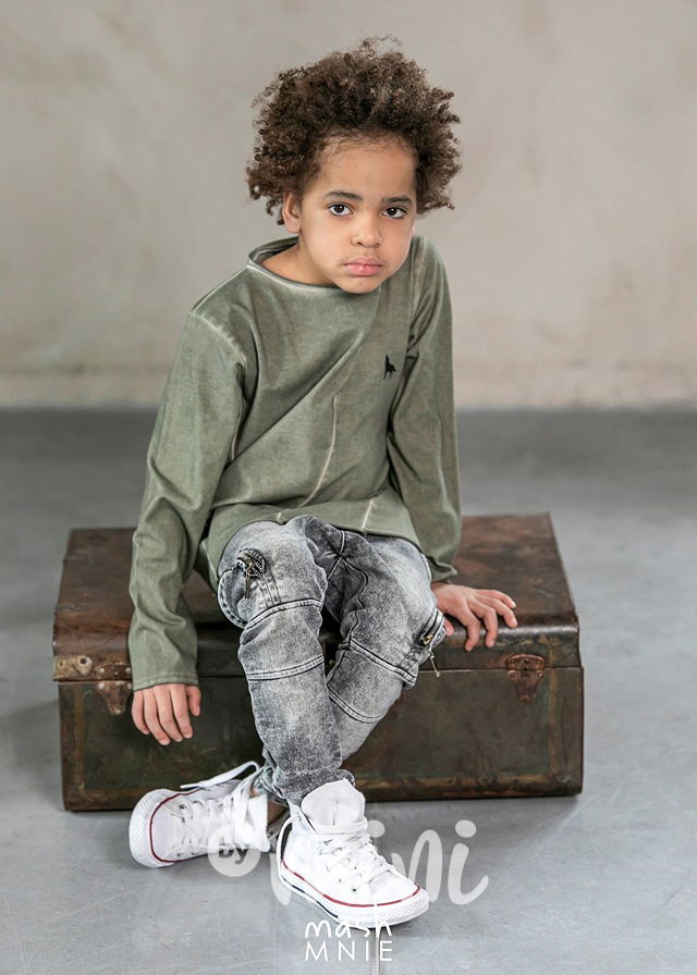 Acid wash longsleeve triko khaki *MashMnie*