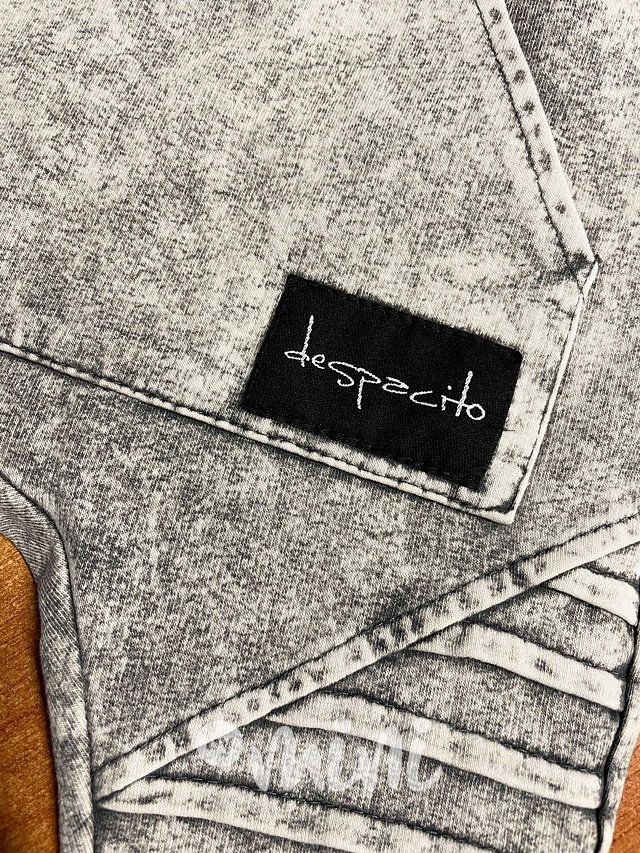 Acid wash biker pants grey