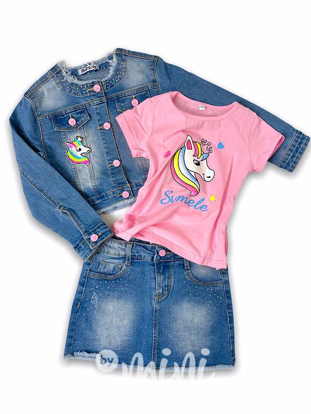 Dívčí džínový komplet 