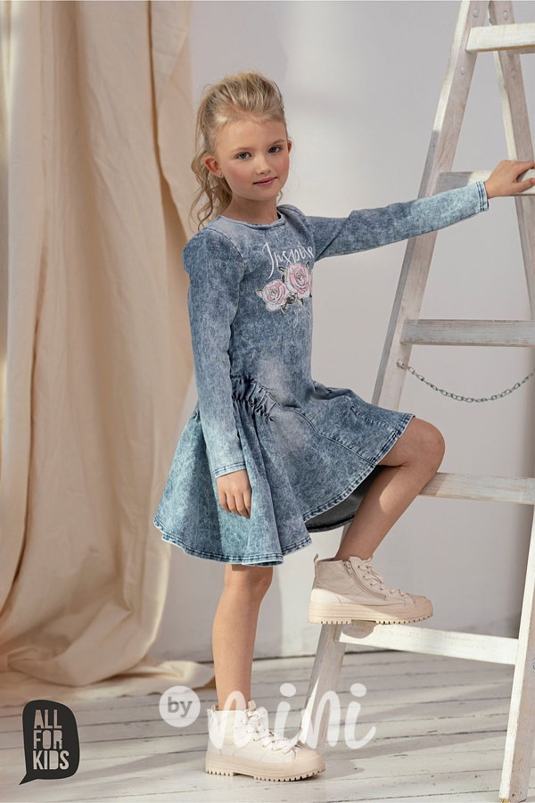 Soft jeans šaty ROSE ice blue *AFK*