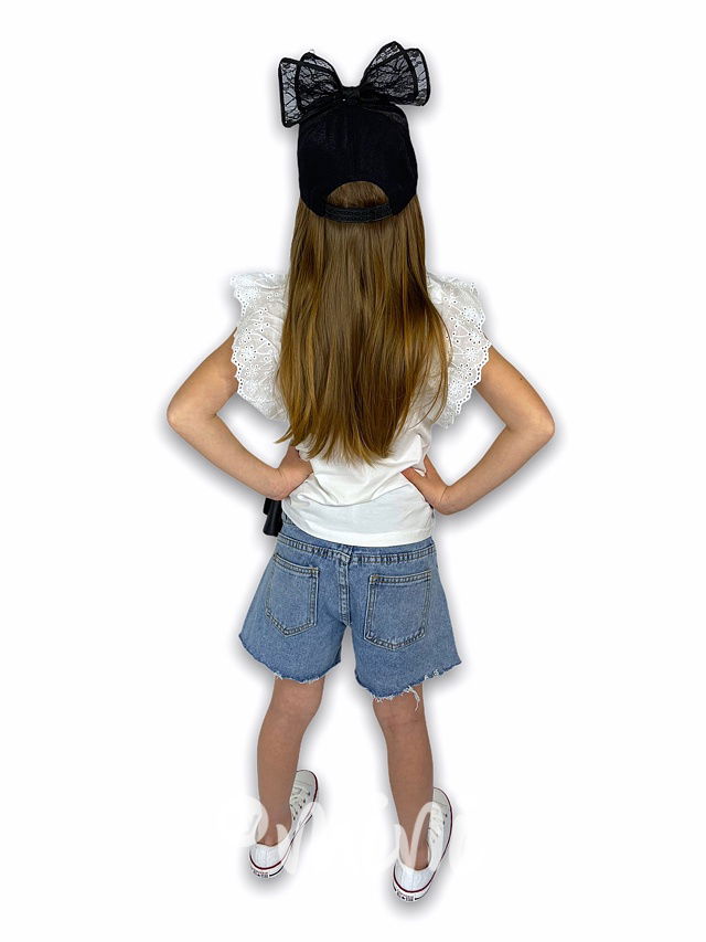 Ripped jeans kraťasy s páskem