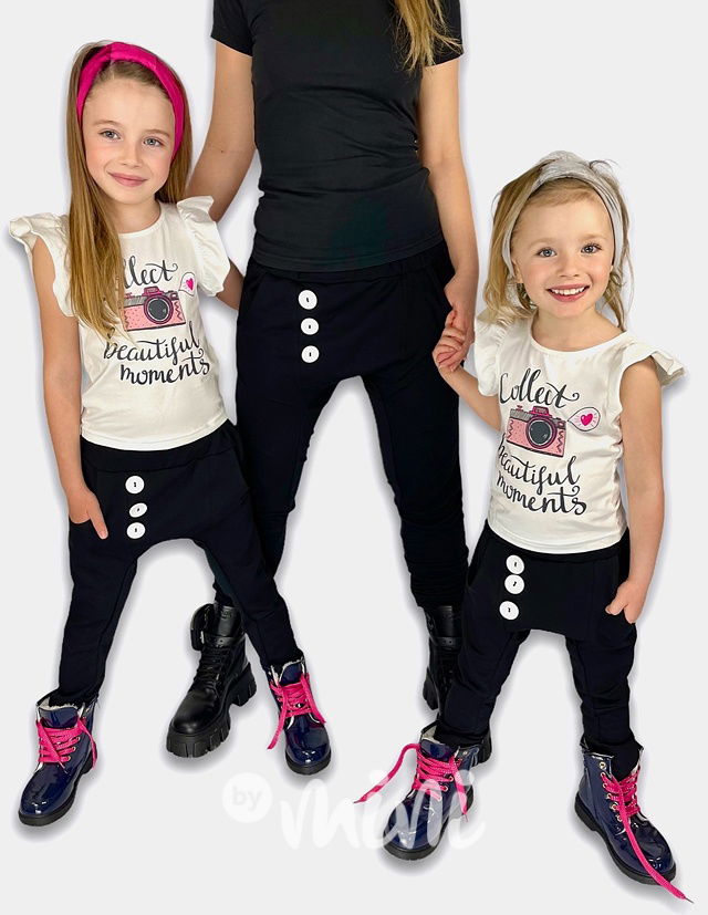 Černé basic slim baggy tepláčky *MiniMe*