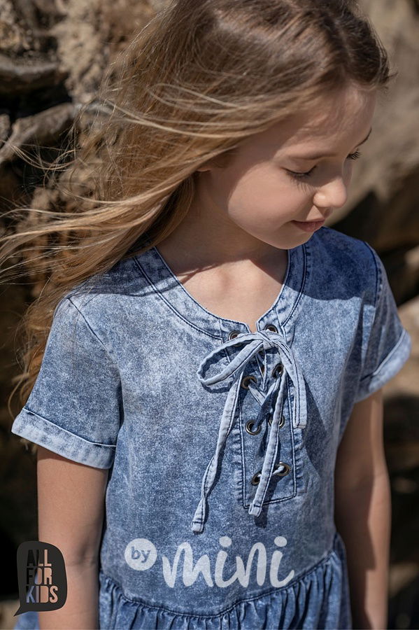 Soft jeans volánové šaty *AFK*