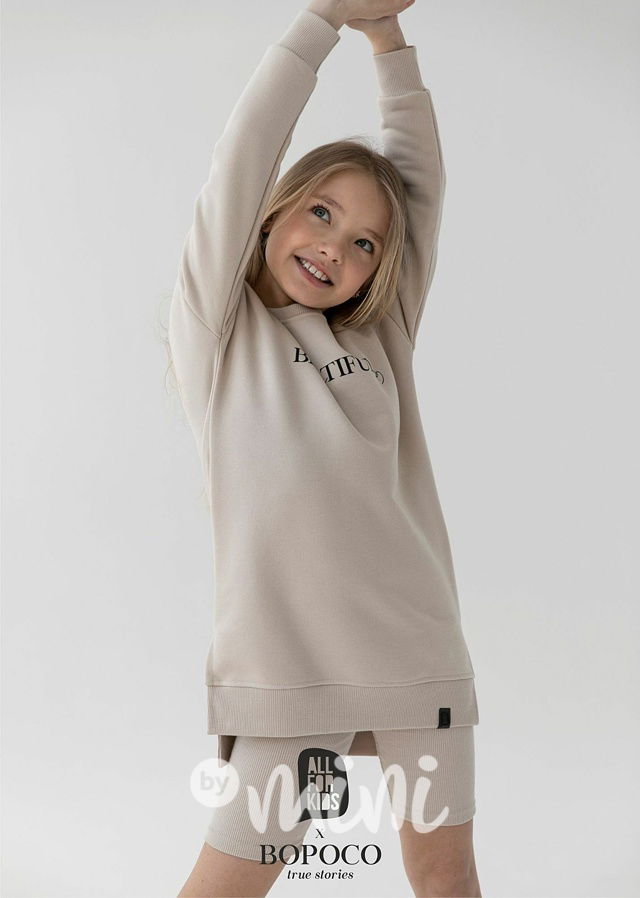 Žebrované legínokraťasy cappuccino