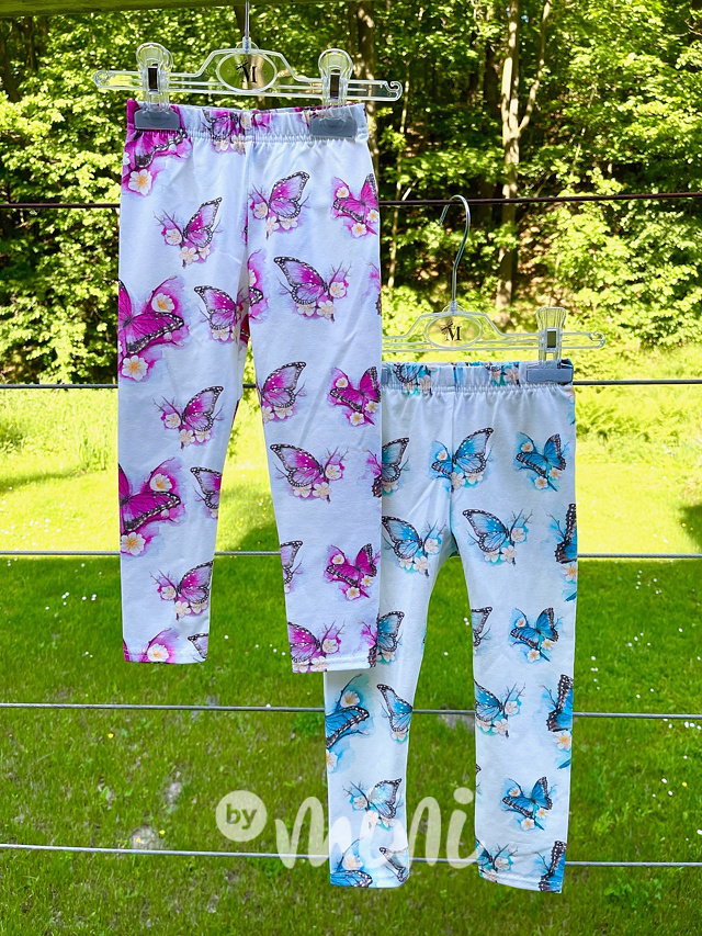Pink butterfly soft cotton legíny *Lily Grey*
