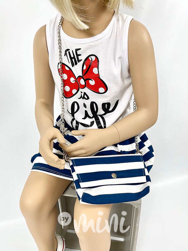 Life letní šaty s kabelkou white/blue