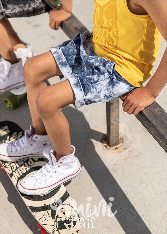 Acid wash soft jeans kraťasy klokanka blue  *MashMnie*