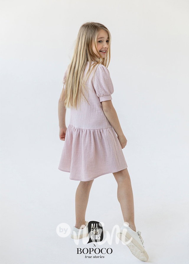 Mušelínové šaty pink