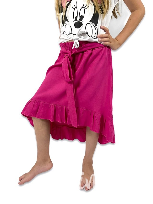 Hispánská asymetrická malinová sukně