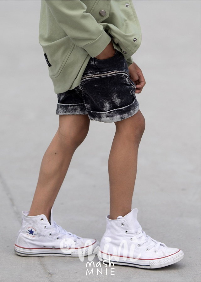 Acid wash soft black jeans kraťasy zipy  *MashMnie*