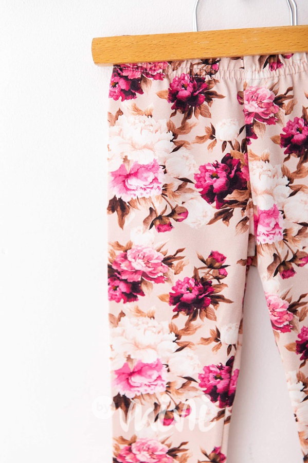 Pivoňky soft cotton legíny *Lily Grey*